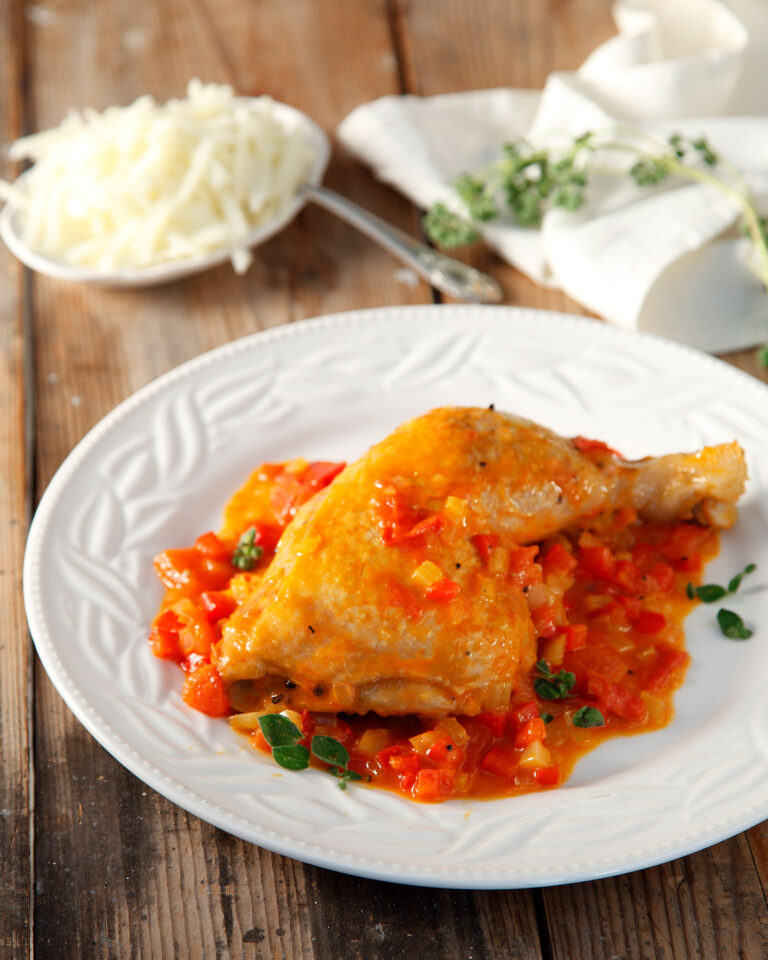 Naxian Rooster in Red Wine Sauce (Kókoras Krasátos)