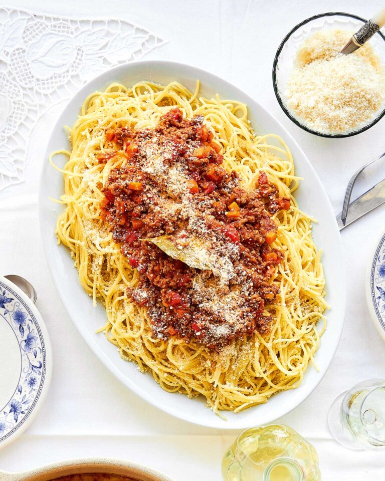 Greek Meat Sauce Pasta (Platter Style)